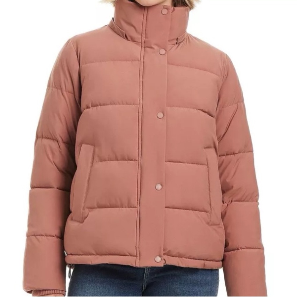 Dusty Rose Sanctuary Womens XL Puffer Jacket zipper removable hood Like New!!!